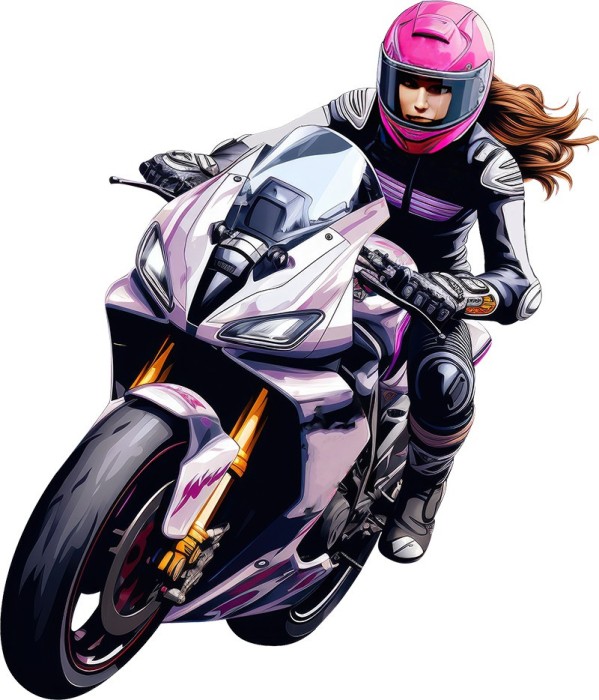 Sticker decorativ, Motocicleta, Roz, 70 cm, 1336STK