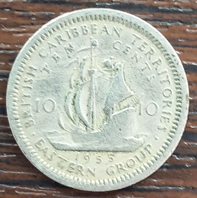 (M1947) MONEDA BRITISH CARIBBEAN TERRITORIES - 10 CENTS 1955 foto