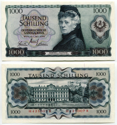 AUSTRIA █ bancnota █ 1000 Schilling █ 1966 █ P-147 █ UNC █ necirculata foto