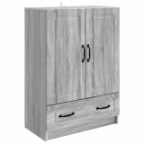 vidaXL Bufet cu sertar Sonoma gri 66 x 34,5 x 92 cm Lemn prelucrat 895821