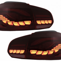 Stopuri Full LED compatibil cu VW Golf 6 VI (2008-2013) Rosu Fumuriu cu Semnal Dinamic TLVWG6LED