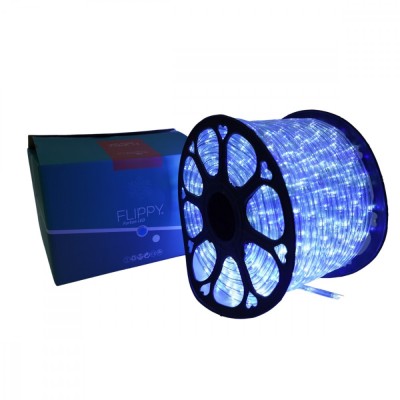 Instalatie Craciun, 34 m, 816 Led-uri, Furtun Luminos, Alb rece/ Albastru, Transformator, 8 jocuri de lumini, Sectionabila, 220 V, Flippy foto