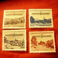 4 Timbre Liechtenstein -1947 Vederi cu supratipar Dienstmarke , fara guma