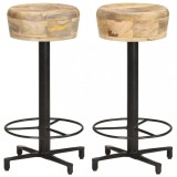 vidaXL Scaune de bar, 2 buc., 66 cm, lemn masiv de mango