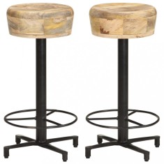 vidaXL Scaune de bar, 2 buc., 66 cm, lemn masiv de mango