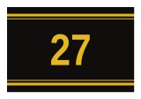 Sticker autoadeziv nr. 27 - Signetten SAFE auriu pe fundal negru