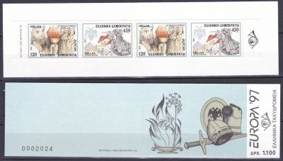 DB1 Grecia Europa 1997 Legende Mitologie Carnet MNH foto