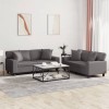 VidaXL Set de canapele cu perne, 2 piese, gri, piele ecologică 3201926