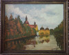 Peisaj cu biserică semnat de Willy Schmidt (1895-1959), Peisaje, Ulei, Impresionism
