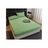 Cumpara ieftin Husa de Pat Tricot cu Elastic + 2 Fete de Perna pentru Pat Dublu VERDE DESCHIS - ION27