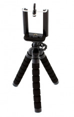 Trepied Selfie Stick Foto, cu Suport pentru Telefon, inaltime 26 cm, negru foto