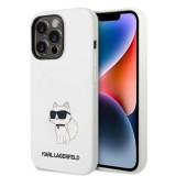 Husa pentru Apple iPhone 14 Pro, Karl Lagerfeld, Liquid Silicone Choupette, Alb KLHCP14LSNCHBCH