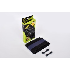 HUSA VOLAN PIELE ECOLOGICA CU SNUR - ALBASTRU SI NEGRU