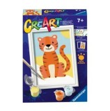 Set pictura pe numere pentru copii Ravensburger CreArt - Tigru salbatic
