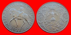 MAREA BRITANIE █ MONEDE COMEMORATIV █ 25 New Pence (Crown) █ 1977 █ KM-920 █ UNC