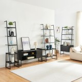 Set 3 rafturi si un dulap C4 Storfjord negru [en.casa] HausGarden Leisure