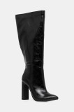 Buffalo cizme July Boot Hi culoarea negru, cu toc drept, 1292055-BLK