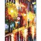 Tablou pictat manual, Pe strada felinarelor, 60x40cm ulei pe panza in cutit efect 3D