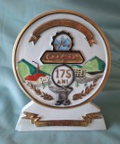 Intreprinderea mecanica CUGIR - uzina de fier, piesa aniversara 1799-1974, trofeu - premiu, din ceramica, arta decorativa