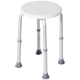 HOMCOM Scaun de Duș pentru V&acirc;rstnici cu &Icirc;nălțime Reglabilă pe 8 Poziții și Picioare Antiderapante, 34.2x34.2x34.8-52.3 cm, Alb | Aosom Romania