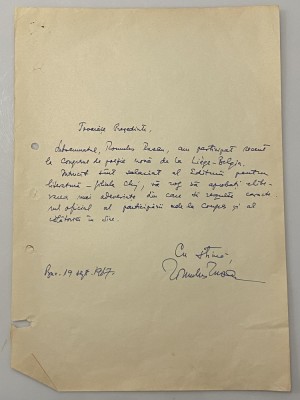Romulus Rusan - document vechi - manuscris, semnatura olografa foto