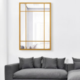 Oglinda de perete, en.casa, Colobraro, 90 x 60 cm, mdf, auriu, dreptunghiulara HausGarden Leisure, [en.casa]