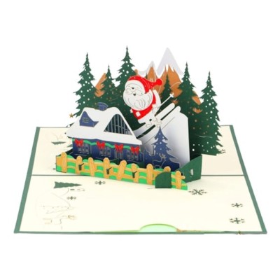 Set 3 piese, felicitare de Craciun, plic si card de scris urari Yumcute, 15 x 20 cm, 16 x 21 cm, 8 x 12 cm, hartie, multicolor foto