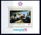 RO 1976 LP 905 ,&quot;Bicentenarul Revolutiei Americane &quot; , colita 130 , MNH, Nestampilat