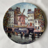 Farfurie proiectată de Louis Dali din portelan Limoges, Moulin Rouge din Paris, Farfurii