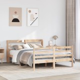 VidaXL Cadru de pat cu tăblie, 140x200 cm, lemn masiv de pin 3306684