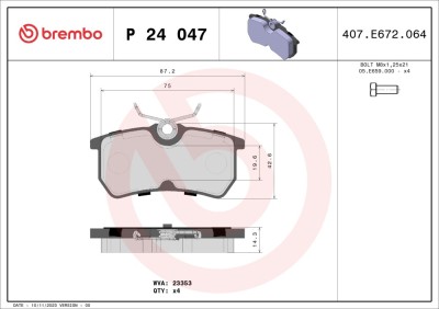 BREMBO P 24 047 PRIME LINE set placute frana,frana disc foto