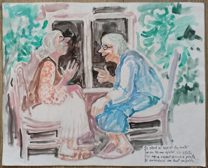 Amintiri din scoala// acuarela pe hartie, Octavia Taralunga