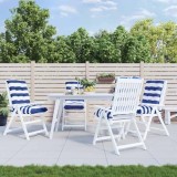 vidaXL Perne de scaun spătar mic, 4 buc. dungi albastre&amp;albe, textil 377717