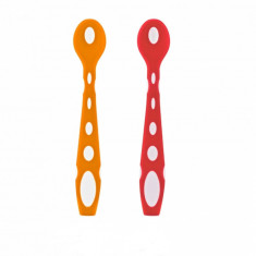 Set 2 lingurite din silicon babyjem soft spoon (culoare: portocaliu)