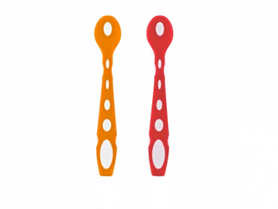 Set 2 lingurite din silicon babyjem soft spoon (culoare: portocaliu) foto