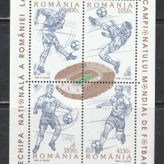 Romania 1998 - #1455 Campionatul Mondial de Fotbal Franta '98 S/S 1v MNH