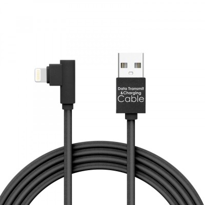 Delight - Cablu de date Lightning, Gamer, execu&amp;Aring;&amp;pound;ie 90&amp;Acirc;&amp;deg; - negru, 2m, 2A Best CarHome foto