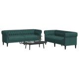 vidaXL Set canapele, 2 piese, verde &icirc;nchis, material textil