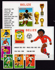 Belize 1981 sport fotbal MI 614-619 + 2 bl.45,46 MNH w56 Michel=85 foto