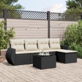 Cumpara ieftin Gossi set mobilier de gradina cu perne, 6 piese, negru, poliratan
