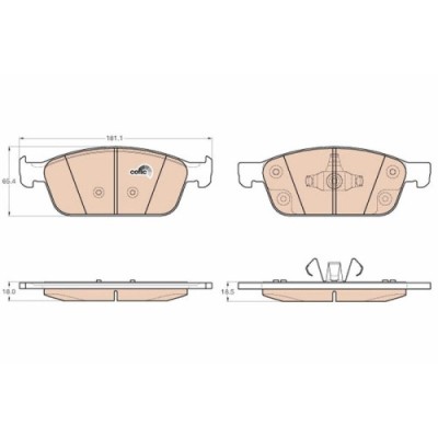 Set placute frana fata TRW, Ford Focus III, 2010-, Kuga II, 2012-, Tourneo/Transit Connect / Grand Tourneo Connect V408, 2013-, Fata; puntea fata; Ec foto