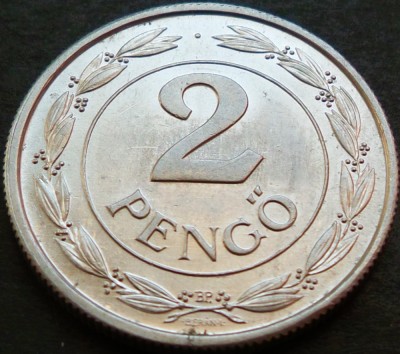 Moneda istorica 2 PENGO - UNGARIA, anul 1943 * cod 751 = excelenta! foto