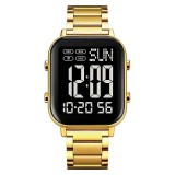 SKMEI 1859 Ceas Digital Barbati , Bratara Inox, Afisaj LED, Cronometru, Rezistent la Apa, Design Rectangular