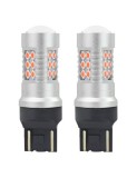 Set 2 becuri Led Auto Rosu T20 W21/5W Canbus cu 24SMD dubla intensitate 12-24V Rosu