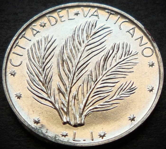 Moneda 1 LIRA - VATICAN, anul 1974 * cod 5259 B = Papa PAUL al VI -lea