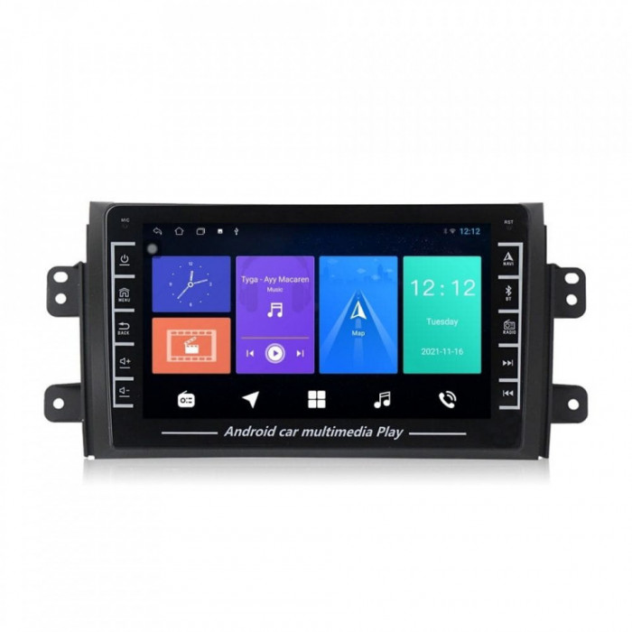 Navigatie dedicata cu Android Fiat Sedici 2006 - 2015, 1GB RAM, Radio GPS Dual