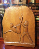 SCENĂ DE BALET - tablou sculptat &icirc;n lemn (33x28 cm. - semnat F. W.)