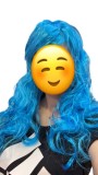 Peruca fetite albastra cu par ondulat