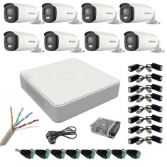 Kit de supraveghere cu 8 camere 5 MP, ColorVu, Color noaptea 40m, DVR cu 8 canale 8MP, accesorii SafetyGuard Surveillance foto