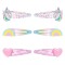 Set Clame de Păr Copii, Unicorn, Inimă și Curcubeu 3D, Metal, Multicolor, 6 Bucăți